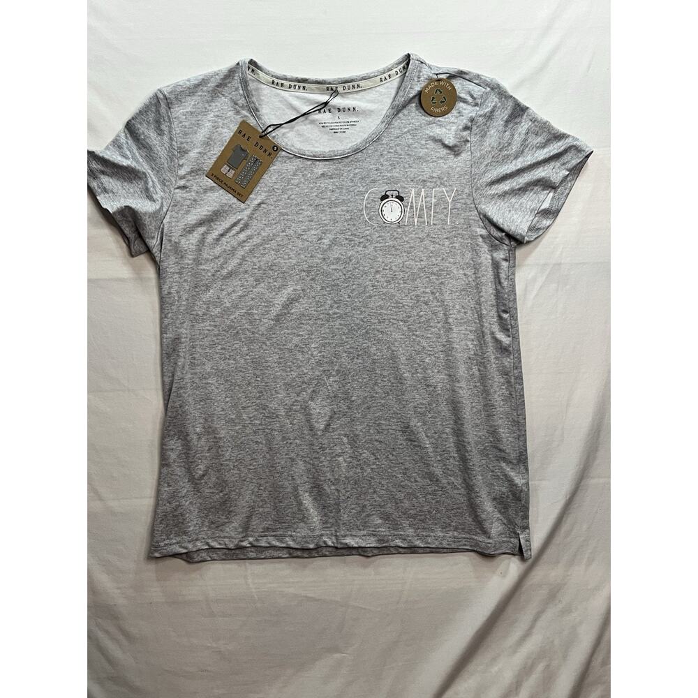 Rae Dunn COMFY Sleep Shirt Womens Small Gray NWT Pajama Top Lounge Tee Soft